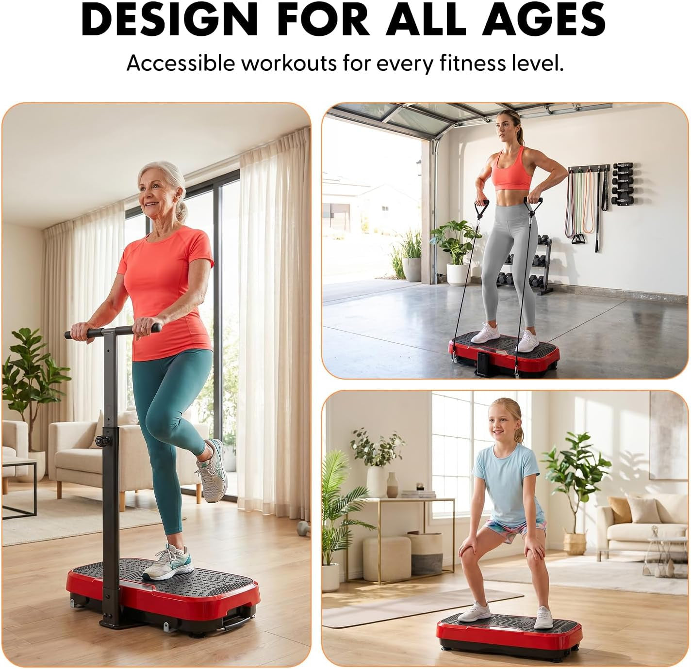 Vibration Plate Exercise Machine with Handlebar, Vibration Plate with Handles for Low-Impact Home Fitness, 1-99 Speed Levels, 10 Preset Programs, Remote Control, Quiet Workout Platform