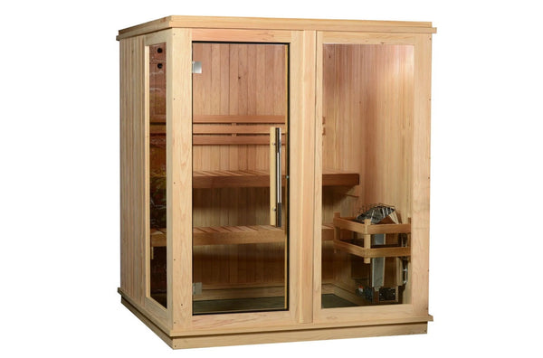4-Person Grayson Indoor Sauna in Rustic Cedar