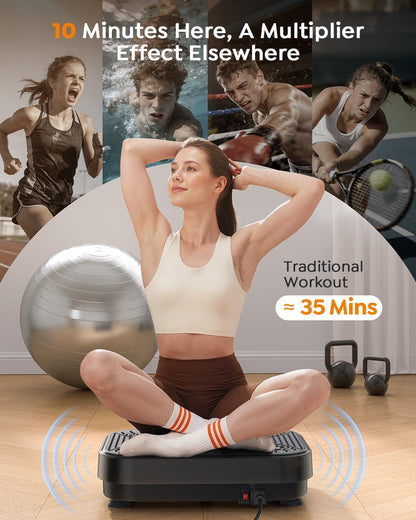 Vibration Plate Exercise Machine, Full Body Vibration Plate for Lymphatic Drainage, 99 Adjustable Speeds, Power Vibration Fitness Platform for Weight Loss & Fitness, Women Men