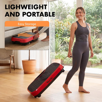 Vibration Plate Exercise Machine with Handlebar, Vibration Plate with Handles for Low-Impact Home Fitness, 1-99 Speed Levels, 10 Preset Programs, Remote Control, Quiet Workout Platform