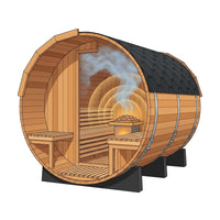 6-Person Patchworkred Cedar Traditional Steam Barrel Sauna — How It Works