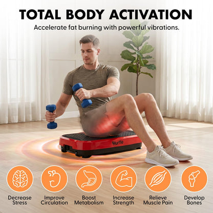 Vibration Plate Exercise Machine with Handlebar, Vibration Plate with Handles for Low-Impact Home Fitness, 1-99 Speed Levels, 10 Preset Programs, Remote Control, Quiet Workout Platform