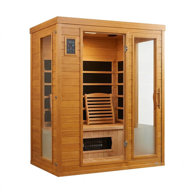 Infrared Sauna Built for Home Wellness, 2-Person Canadian Hemlock, Low EMF Carbon Panels, Bluetooth Audio