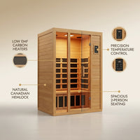 Andora 2-Person Low EMF FAR Infrared Sauna, Canadian Hemlock — infographic