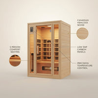 Barcelona Far Infrared Sauna - Low EMF - 2 Person — infographic