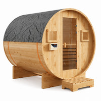 Outdoor Traditional Sauna Designed for Shared Wellness, 4-6 Person Capacity, 6KW Steam Heater, Tempered Glass