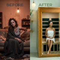 Infrared Sauna Built for Home Wellness, Low EMF Carbon Panels, Canadian Hemlock Wood, 2 Person Capacity — Before & After
