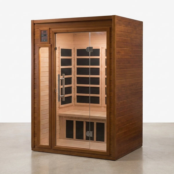 Infrared Sauna Built for Home Wellness, Low EMF Carbon Panels, Canadian Hemlock Wood, 2 Person Capacity