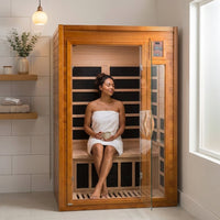 Infrared Sauna Built for Home Wellness, Low EMF Carbon Panels, Canadian Hemlock Wood, 2 Person Capacity — Lifestyle