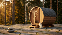 Outdoor Traditional Sauna, 4-6 Person Wooden Sauna, Steam Wet Wood Sauna with 220V with 6KW Heater, Sauna Stone, Thermometer — Lifestyle