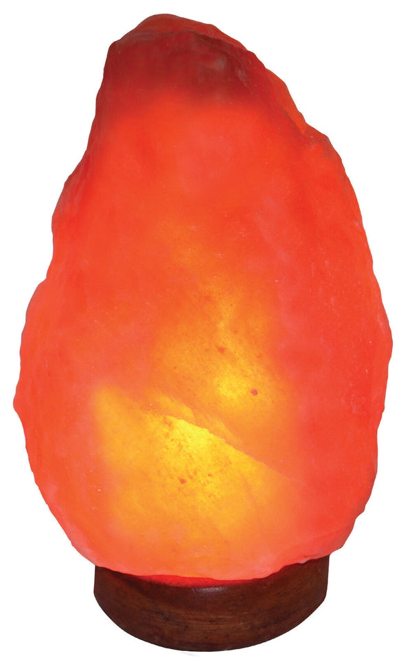 Natural Himalayan Crystal Salt Rock Lamp with Wood Base